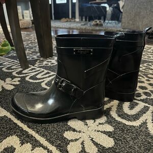 Coach Black Leather Boots with Buckle